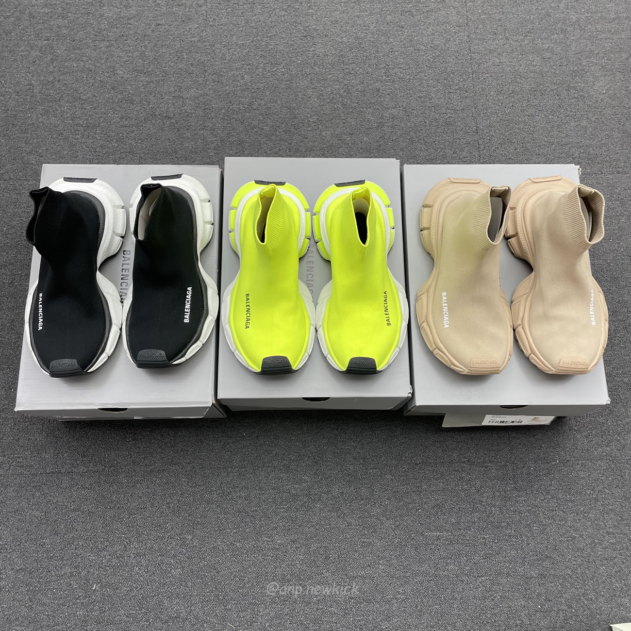 Balenciaga 3xl Sock Recycled Knit Sneakers Black White Fluo Yellow Beige (16) - newkick.org